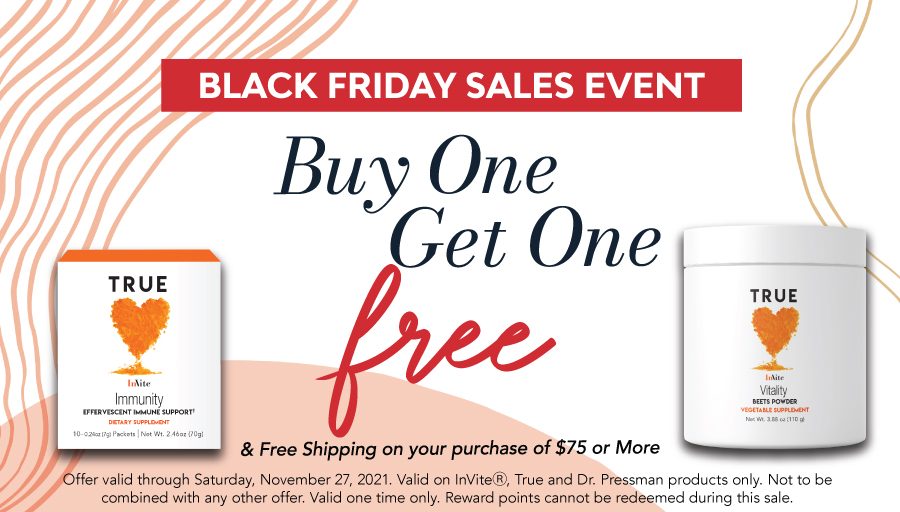 truebyinvite's tweet photo. We’re still running our Buy One, Get One Free sale. Save on nutrients for healthy skin, energy boosts and exercise performance now through 11/29. Shop now at https://t.co/nfFIxy3Daa #BlackFriday #BlackFriday2021 #BlackFridayDeals https://t.co/JesnXNd2jm