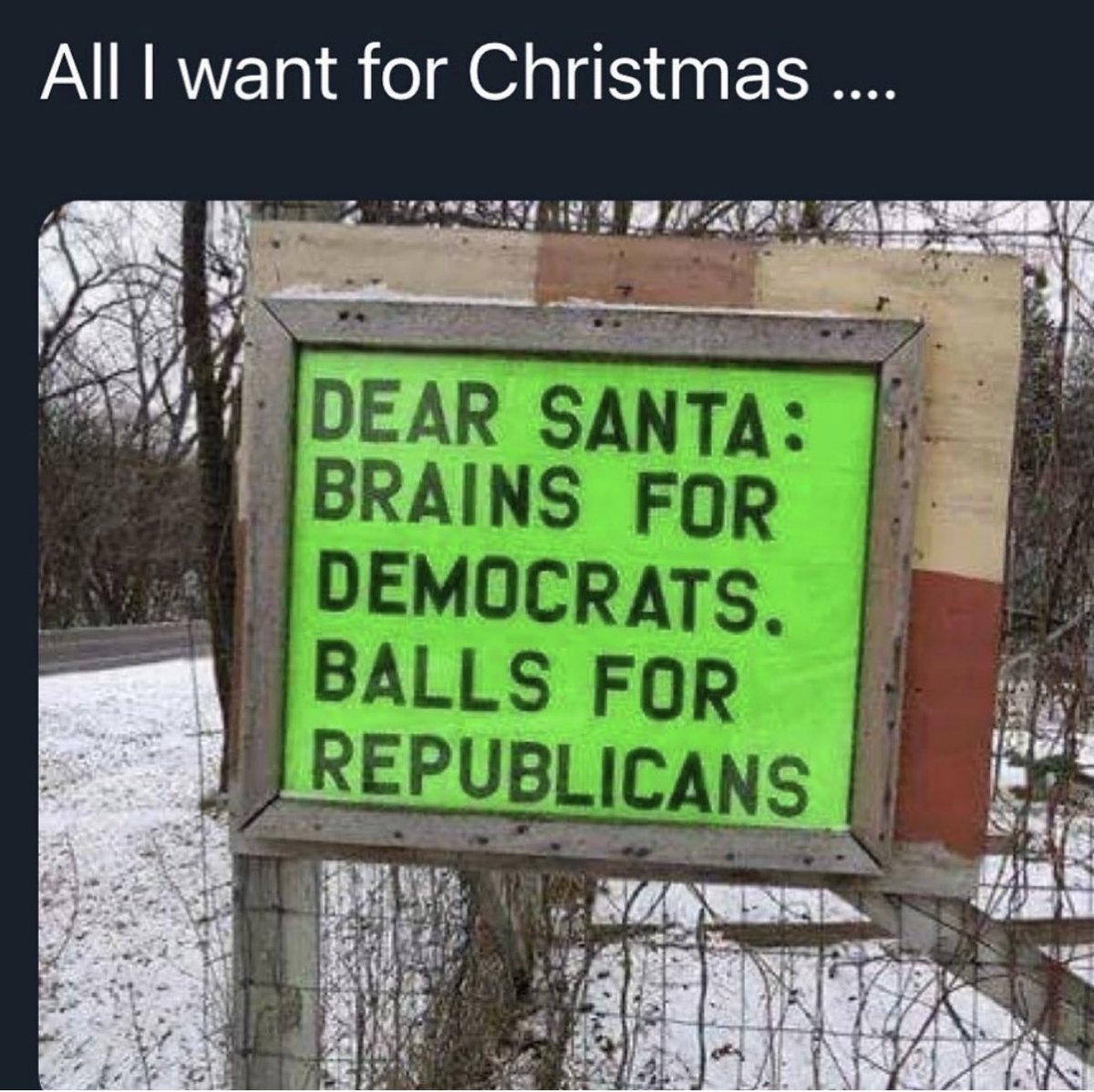 haveuconsidered's tweet photo. All I want for Christmas! #LetsGoBrandon #FJBiden https://t.co/bE8ZTMVmTC