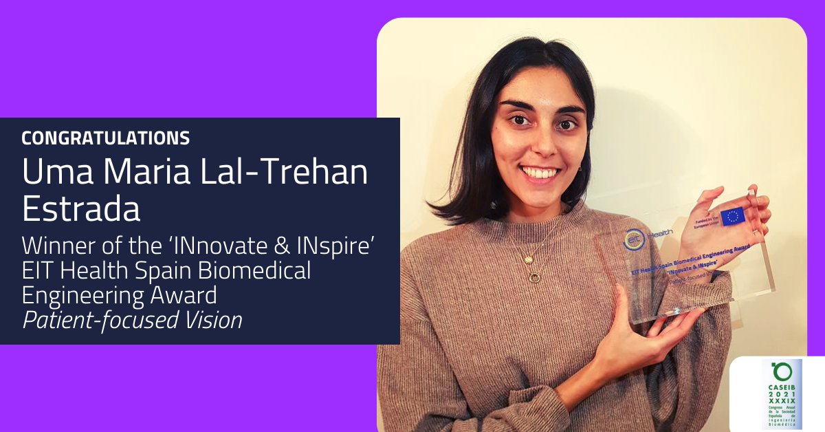 🏅 The winner of the ‘INnovate & INspire’ EIT Health Spain Biomedical Engineering Award - Patient-focused Vision is @umaria1997. The prize includes 500 euros plus two comprehensive mentoring sessions with the @EIT_Health_es team. 📽️ youtu.be/Sv_xe1ohKIY