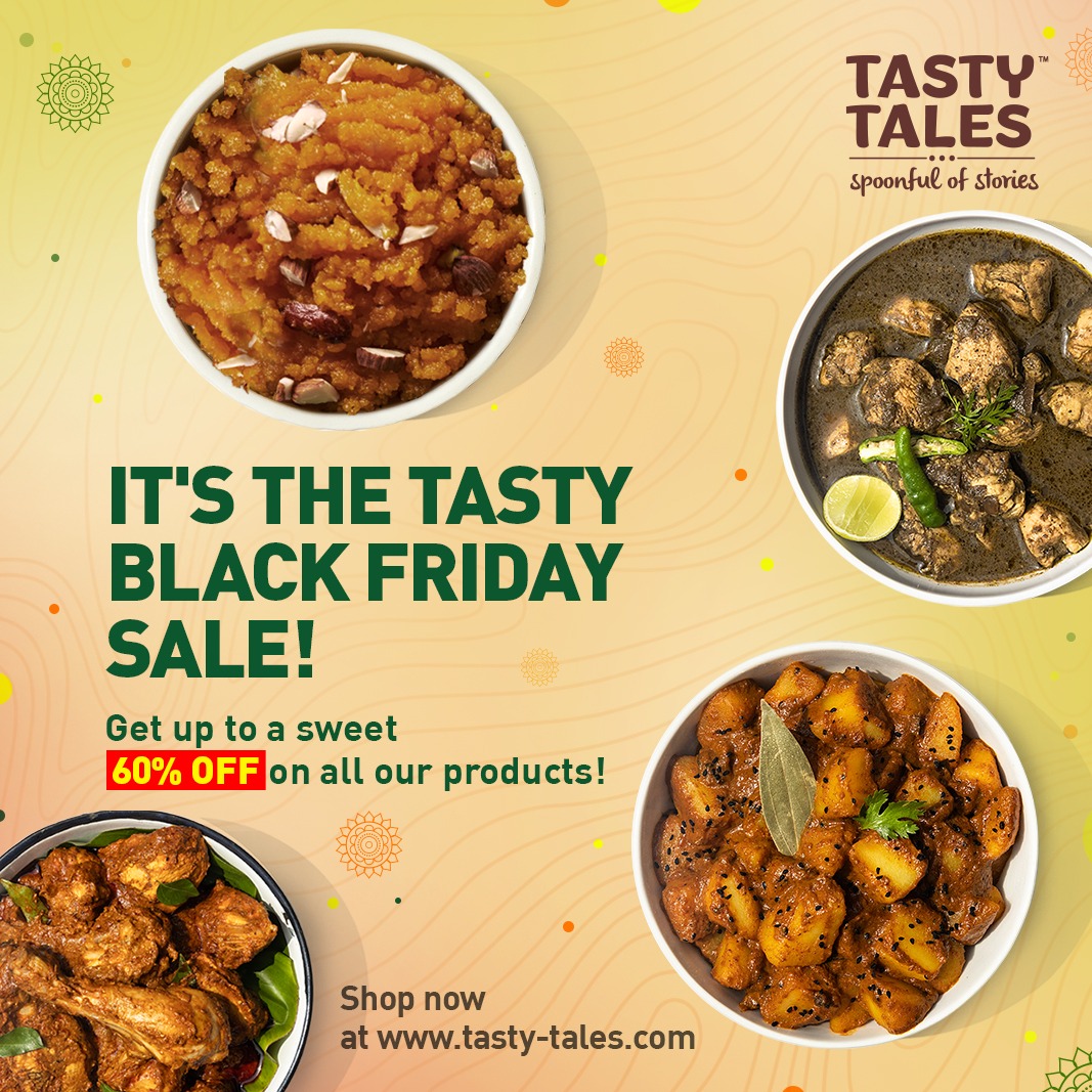The deals just got sweeter! As part of the Tasty #BlackFriday #Sale, we're thanking YOU with amazing offers, with #upto60% OFF on all Tasty Tales products on our website! Stock up for the festive season now! #Shopat tasty-tales.com 
#Tastytales #spoonfulofstories