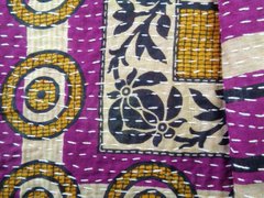 Cotton Scarf Stole Indian Antique Hand Nakshi Kantha Work Embroidery Scarf SN48