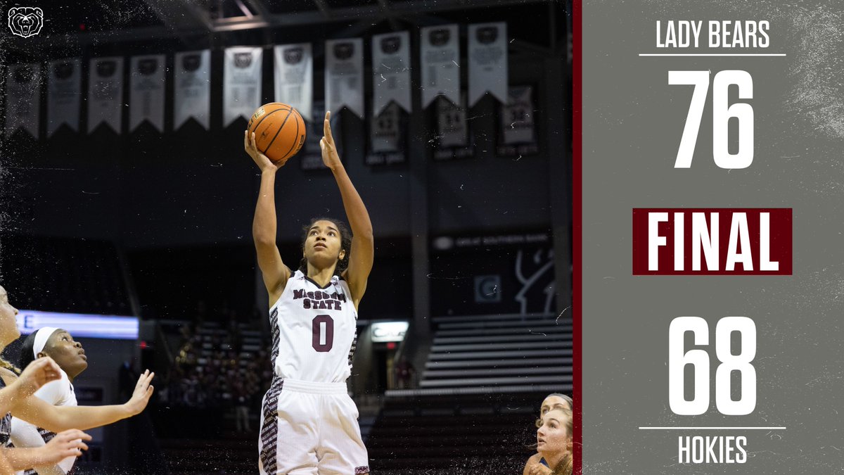 MoStateWBB's tweet photo. LADY BEARS WIN!!!
Missouri State defeats Virginia Tech 76-68, as the Lady Bears improve to 4-1 on the season. Abi Jackson pours in a career-high 18 points.
#FAB | #GNSL | #H4M https://t.co/6bERLOoBW1