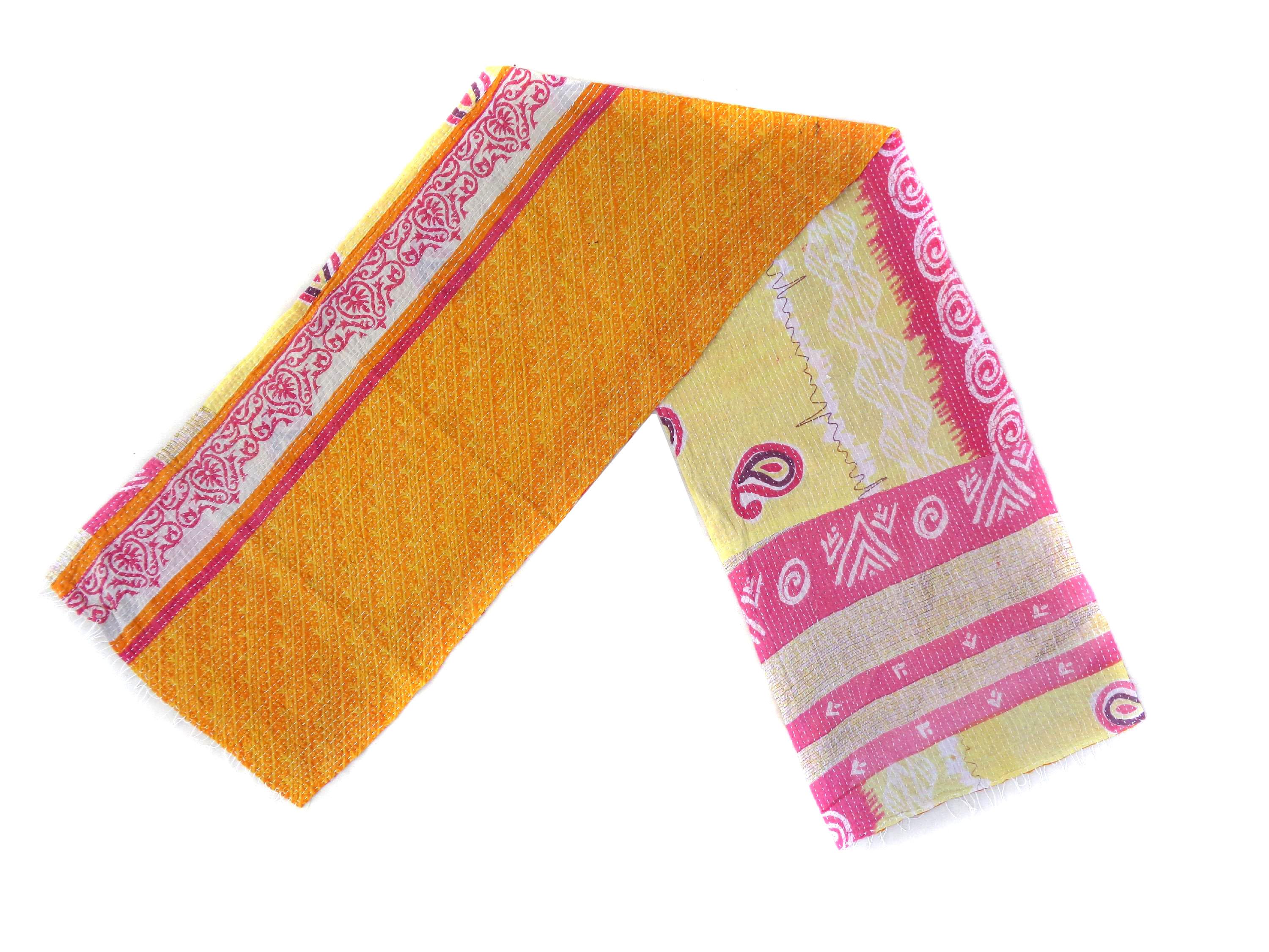 Cotton Kantha Neck Wrap Women Reversible Neckerchief Bohemian Indian Hippy Scarf SN50