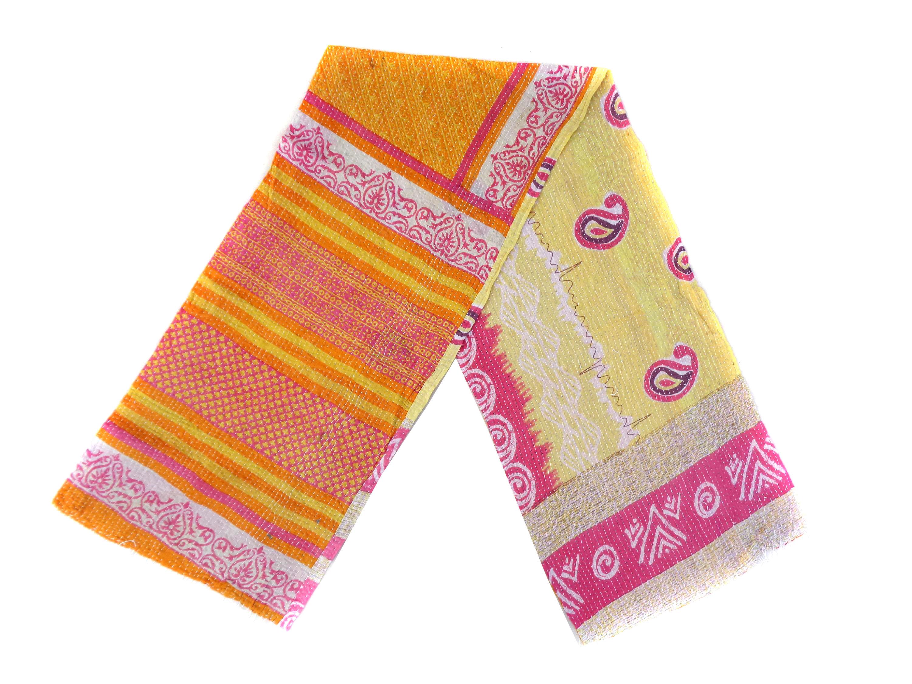 Cotton Kantha Neck Wrap Women Reversible Neckerchief Bohemian Indian Hippy Scarf SN50