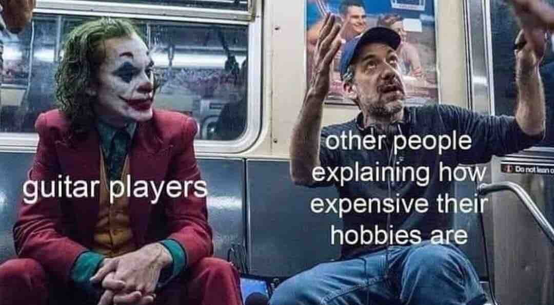 GuitarNational's tweet photo. 🎸 Nobody ever said it was a cheap hobby!

😆🤣😅😄

👬 Tag a friend who can relate!
#guitarmemes #guitarist #expensivehobbies https://t.co/zDnv9jlwkC