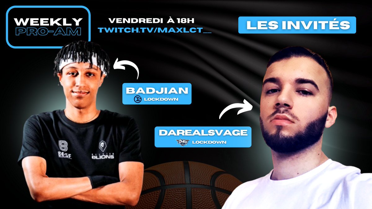 #NBA2K22 

#LIVE 

🏀 WEEKLY PRO-AM N°2
On est en liiiiiiiiiiiiiive avec <a href="/Badjian_/">Bryan</a> et @DaRealSvage2k pour la 2eme de Weekly Pro-Am ! On va parler NBA2K ensemble, du troll, du débat, un GROS quiz, et vous bien sur pour poser vos questions et réagir !

➡️ twitch.tv/maxlct__