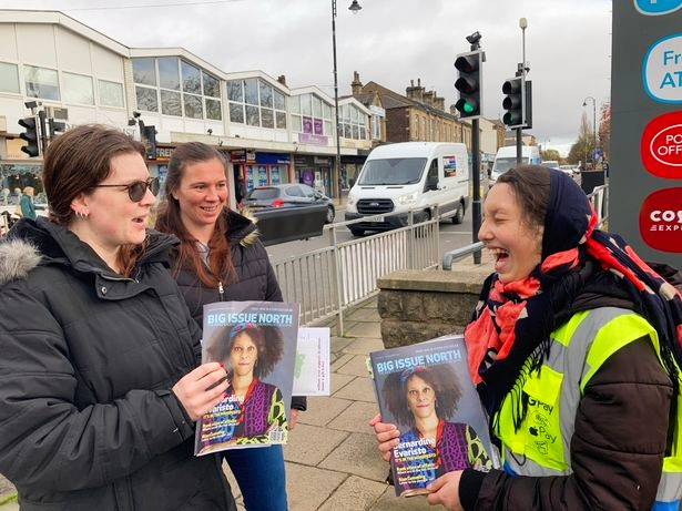 bigissuenorth's tweet photo. "Every time I meet people they try to chat with me...selling Big Issue North is hard work but nice.⁠"
⁠
Our vendor, Lara, sells the magazine outside #Mirfield Co-op. This week, she is in @examinerlive telling her story:  ⁠
⁠
https://t.co/vEo1ZwFn0i

#workingnotbegging https://t.co/G14rJLRlgd