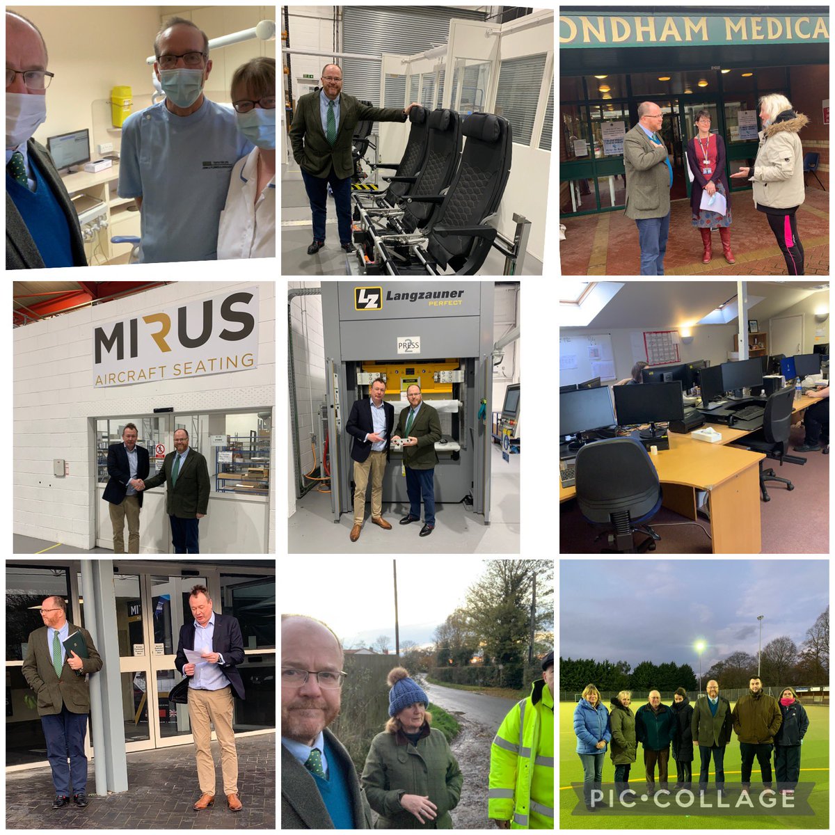 MPGeorgeFreeman's tweet photo. Brilliant #ConstituencyFriday in #MidNorfolk:
👩⚕️Visiting Dentists
👨🏻⚕️Visiting GP surgery
🌏Meeting LEP re #NetZeroNorfolk
👷🏼♂️Opening new factory #Hingham
🚌Showing @NorfolkCC urgency of need for school bus #Carbrooke
🏑Visiting Watton Hockey club
👵🏻NCC re Care https://t.co/qsM2upEkoz