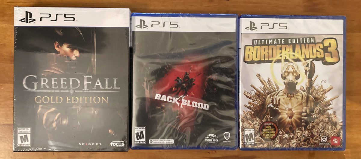 GamerGeekNerd81's tweet photo. #KeepGamesPhysical
#PS5 #️⃣7️⃣4️⃣-7️⃣6️⃣
Well the #BlackFriday sale grabbed me once again & I wasn’t gonna buy anything today, But these 3 games came up to $80 how can you say no! Didn’t even know they had a #Borderlands3 PS5 edition so I had to buy it. #GamerGeekNerd #GamerBackLog https://t.co/gZWUQzRMxC