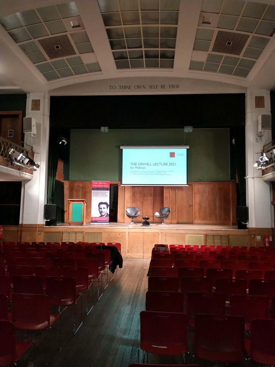 TheOrwellPrize's tweet photo. We're almost ready for this year's #OrwellLecture with Ian McEwan at @ConwayHall https://t.co/imIS4SSVvV