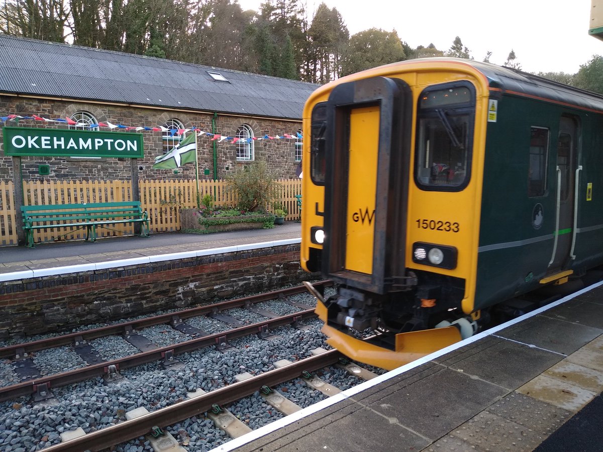 watfordgap's tweet photo. Impressed with the work @networkrailwest & @GWRHelp have done to restore the line to #Okehampton. Smooth journey & good numbers travelling - also on connecting bus which we tried to town. #IntegratedTravel cc @okerailofficial @martinfclarke @DCRailPart @GWRLuke #CommunityRail https://t.co/MZLH3mNDmZ