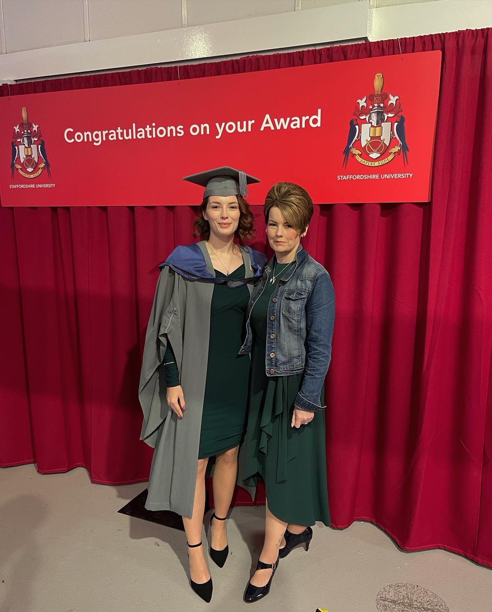 akathersmith's tweet photo. Such a great feeling being back in a Staffs environment yesterday, and even better to of finally got that grey cap and gown.🎓♥️

#StaffsUni #ProudToBeStaffs #StaffsAwards #MscGraduate https://t.co/7UrXnfGNPq