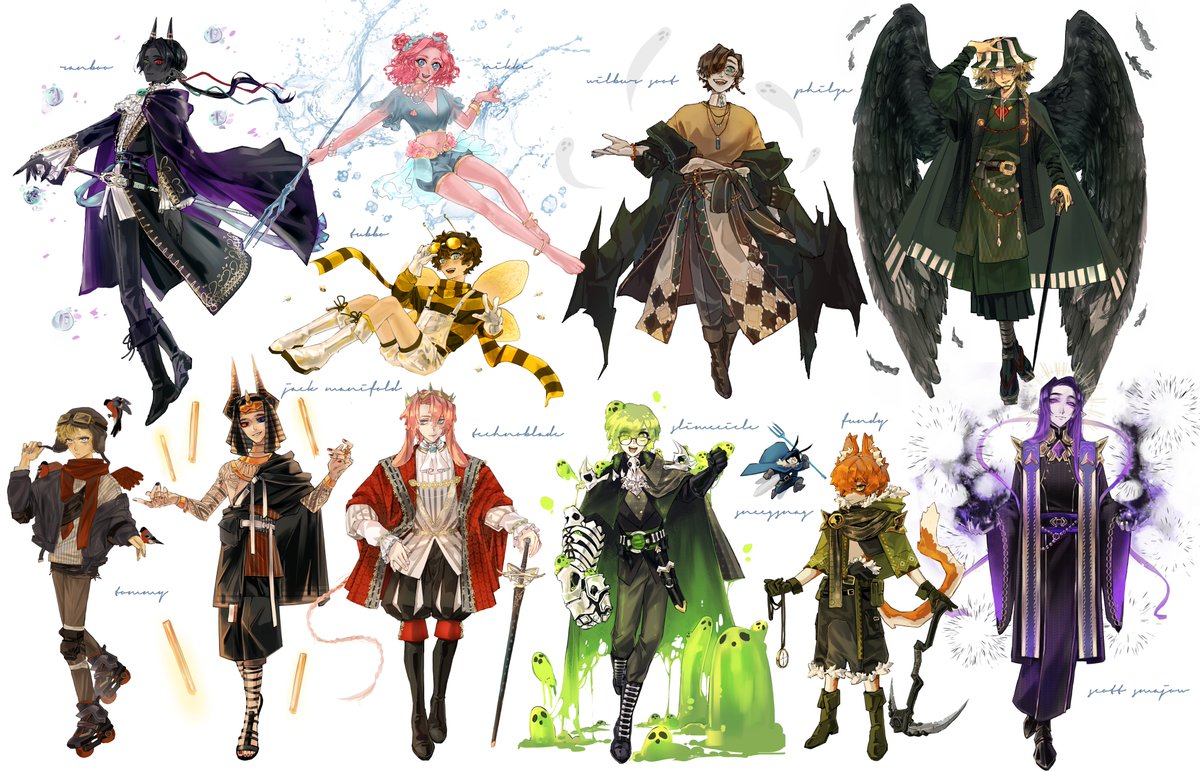 shanuraru's tweet image. all of the designs collected together
#originsmpfanart