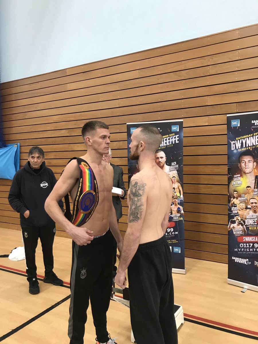 Spencermccracke's tweet photo. We have a fight 🥊 @1jackokeeffe v @gavin1gwynne both lads look in great shape and inside Championship weight 👌 https://t.co/XytoKJvXhp