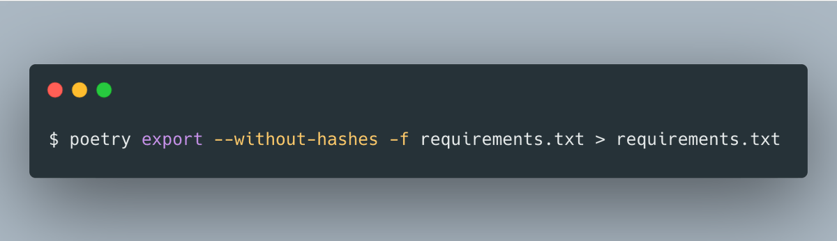 testdrivenio's tweet photo. Python tip:

Export your poetry dependencies to requirements.txt when installing them inside the Docker image

Your image builds will be faster

👇 https://t.co/aHt9UOV4gT