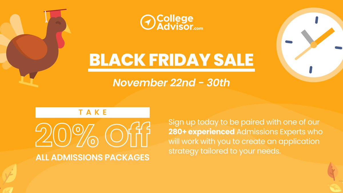 This holiday season, gift your student comprehensive 1-on-1 college admissions advising from CollegeAdvisor.com. Save 20% on all packages now through November 30th: bit.ly/3DXCATQ