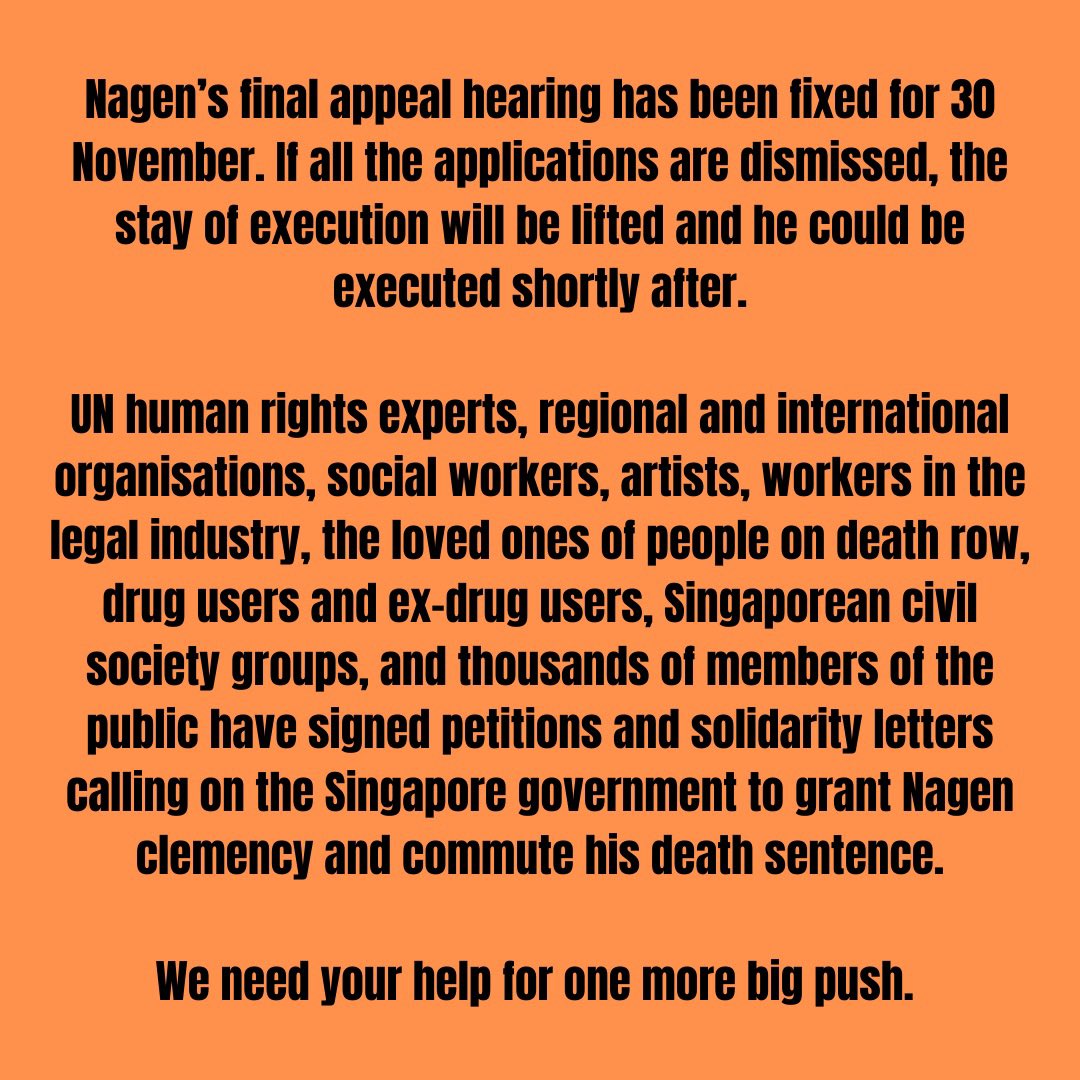 kixes's tweet photo. “We stan life-saving fans.” Nagen, a 33-year-old with psychosocial disabilities, needs your help to get him off death row in #Singapore. Help us spread the word and call on Singapore to grant him clemency. https://t.co/dB3izVNdnS