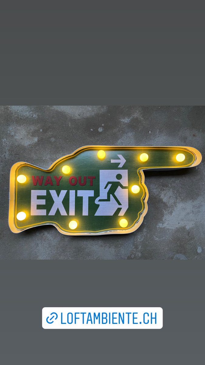 loftambiente's tweet photo. Exit Led Vintage Leuchtobjekt Beleuchtetes Metallschild Ausgang Wegzeiger Hochzeit Zeigende Hand im Retro Look #vintagemetallschild #exitschild #vintageexitschild #retroexitschild #ledschild #leuchtobjekt #vintageleuchtobjekt #wegweiser #hochzeitsdeko https://t.co/DPXvODdzkb https://t.co/zRtPg4v6U2