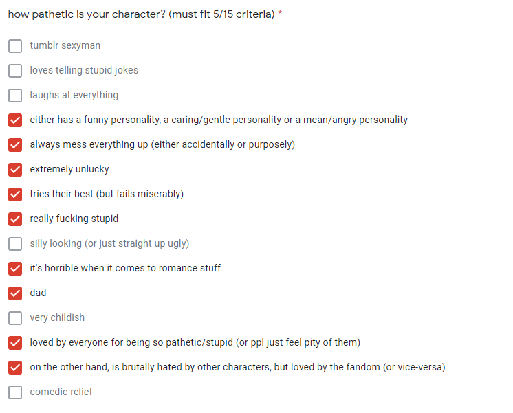the pathetic character OTD is Ethan Winters from the Resident Evil series!! (he/him)

he fits 9/15 criteria!

submitted by anon