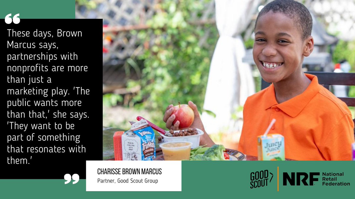 GoodScoutGroup's tweet image. Good Scout Partner Charisse Brown Marcus discussed the country's post-pandemic food insecurity &amp;amp; the surprising ways retailers are stepping up to the plate.

Read more from #GoodScout &amp;amp; our friends at #NoKidHungry: nrf.com/blog/retailers…

#NationalRetailFederation #ScoutingGood