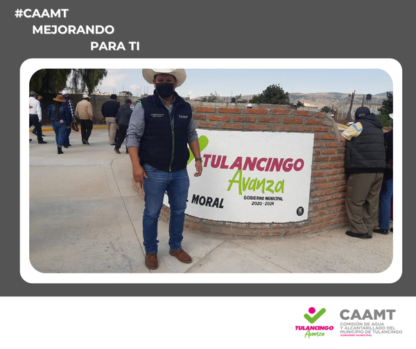 CAAMT_Tgo's tweet photo. Equipo CAAMT acompañando al presidente Municipal @MarquezAJorge a la inauguración de la obra hidráulica, guarniciones, banquetas, red de drenaje sanitario, línea de agua potable, en Calle Moral colonia El Paraíso
@TulancingoMpio
#TulancingoAvanza con servicios de calidad
#CAAMT https://t.co/VbFXYk27C1
