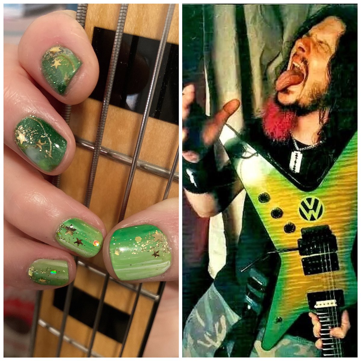 yuri_baby_queen's tweet photo. ネイル変えた👸🏼💅
Nail inspired by the color of Dime's guitar “DIMEBAG DIME SLIME “
#dimebagdarrell
#diamonddarrell
#deanguitars
#dimebagslime
#dimebagnail https://t.co/opTgaZd9Du