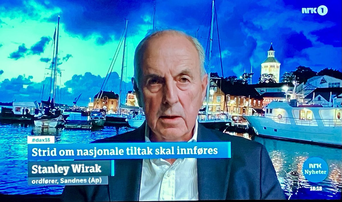 tvolstad's tweet photo. ⁦@dagsnytt18⁩ leita truleg ikkje lenge for å finne bakgrunnbilete til Sandnes-ordførar Stanley Wirak i dag.
Men, men, det er jo fint i Vågen i Stavanger òg… https://t.co/PlQVIgOPhE