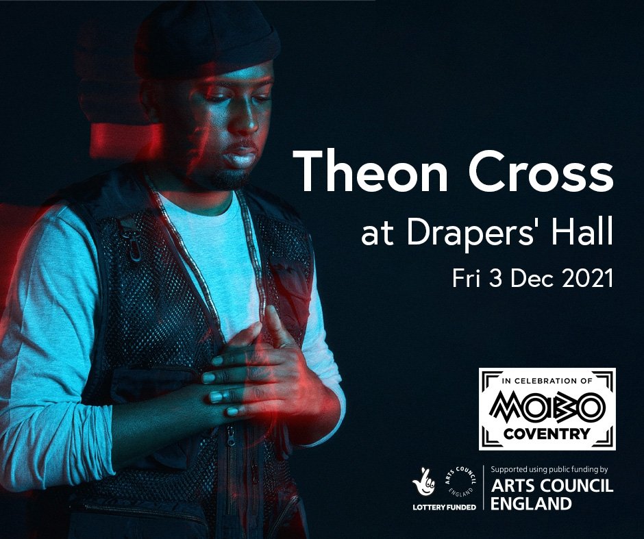 A week today! And now as part of @moboawards Coventry takeover, MOBO award nominee @theon_cross performs at Drapers' Hall. #incelebrationofmobo