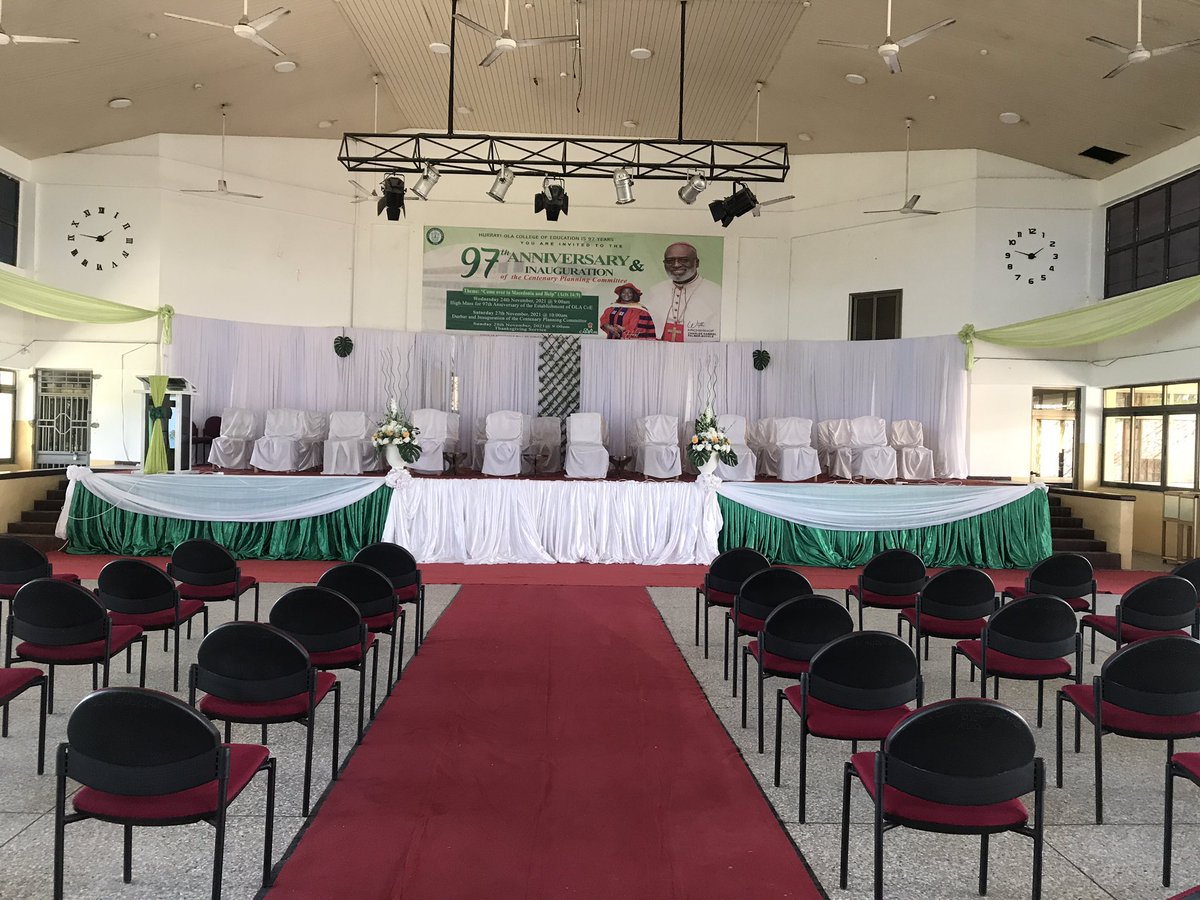 Thomas Borgia Auditorium is all set for tomorrow. See you @ the #97thanniversary celebration