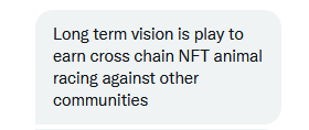 Nakamotolisk's tweet photo. Someone is trying to shill me "P2E cross chain NFT animal racing" via DMs.
#TopSignals https://t.co/nuLJhJvDv3