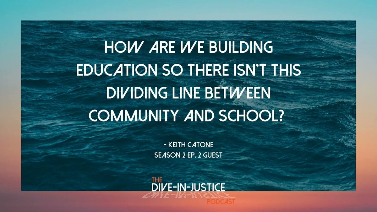 DiveInJustice's tweet photo. “How are we building [education] so there isn't this dividing line between community and school? So that the purpose of schooling is arrived at through deep conversation and community?” - @CatoneKeith @CYCLE_RWU  in Season 2 Ep.2 https://t.co/M4kSPWul1n #DiveInJustice #EdChat https://t.co/RCKtQbyt3P