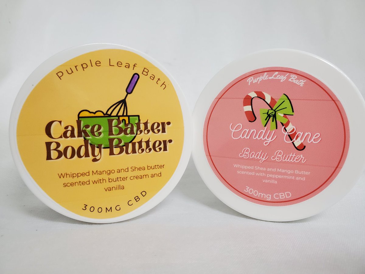 PLBathBombs's tweet photo. Our Holiday CBD Body Buttres are finally in stock! #cbdbodybutter #cbd #cbdskin https://t.co/WlbOiVydtD