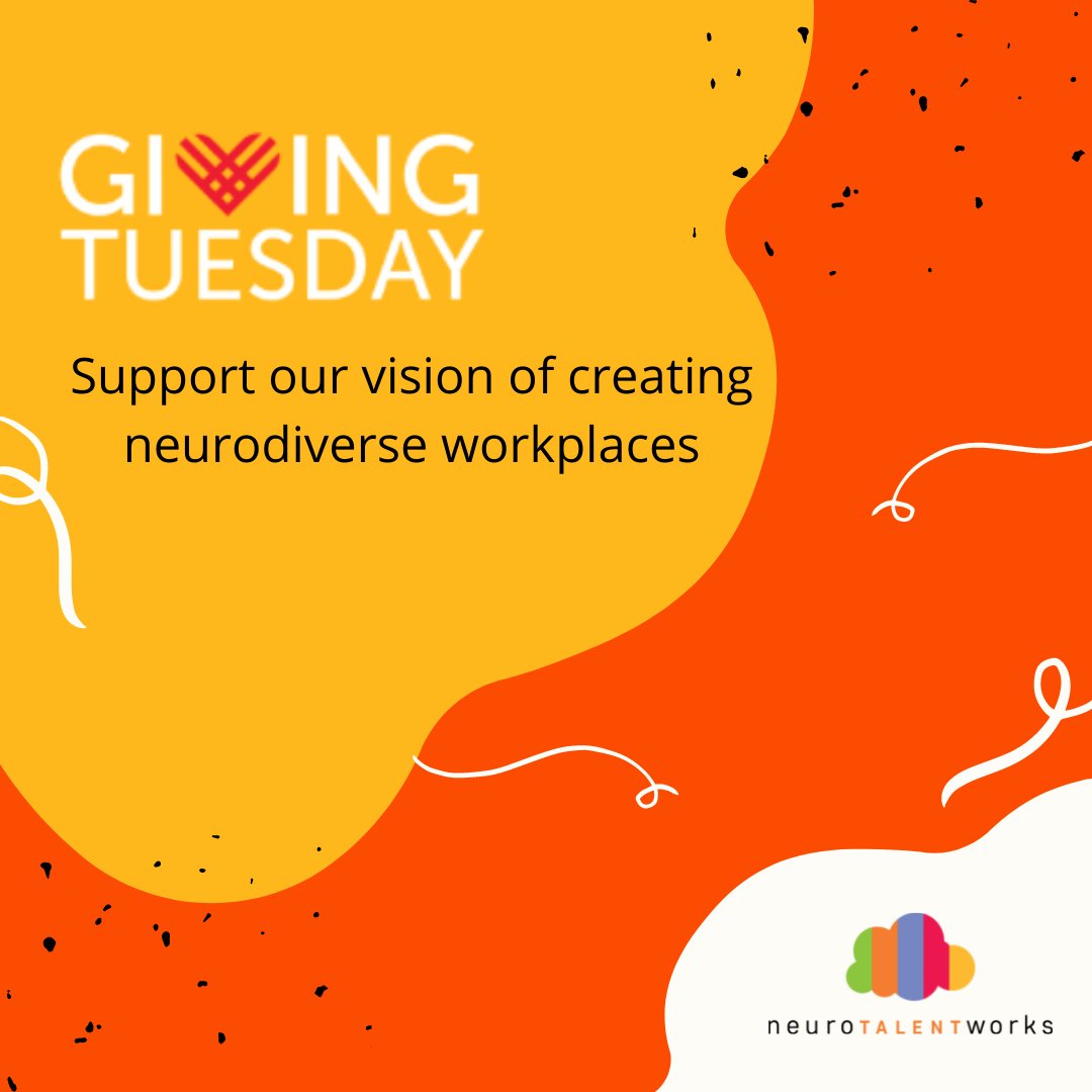 neurotalentwrks's tweet photo. Giving Tuesday is next Tuesday, November 30th! Giving to our organization connects autistic and neurodivergent individuals to meaningful and gainful employment – and builds neurodiverse inclusive workplaces! 1/3 https://t.co/LRHiDXSovV