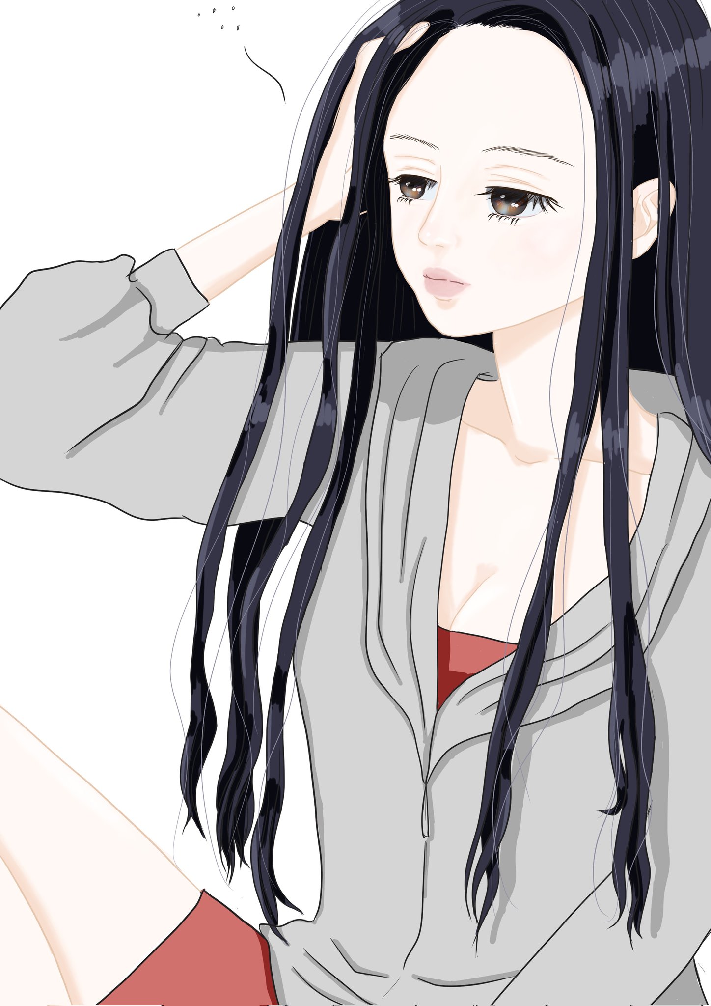 Kemii けみ え 頭痛い 女の子イラスト ガールズイラスト ファッションイラスト イラスト イラスト好きな人と繋がりたい 塗りをあっさりさせてみたら あっさりしすぎ T Co Xujiroq39p Twitter