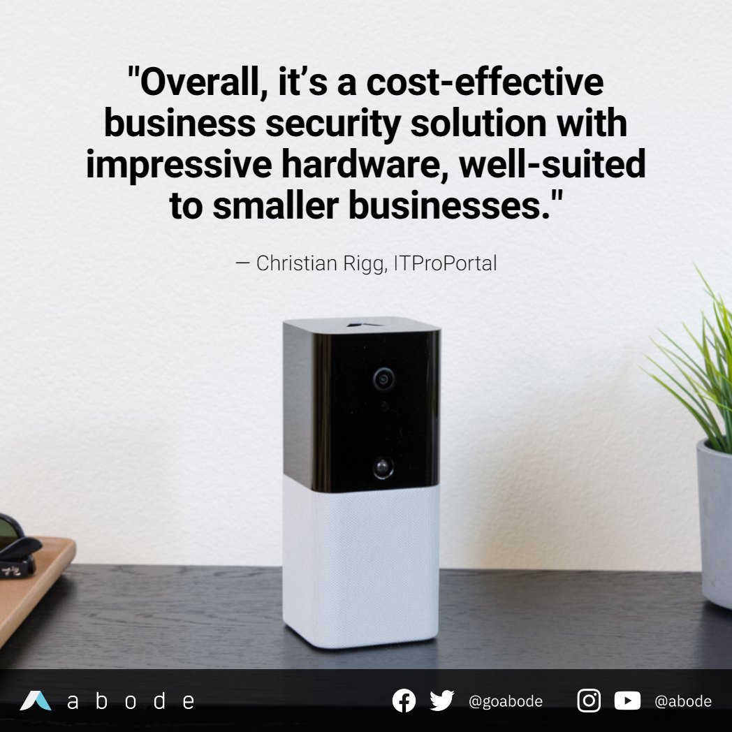 goabode's tweet photo. ๐ฃ Thanks @ITProPortal for the amazing review! Shop for Abode products and accessories in our #BlackFriday sale! ๐ฃ #GoAbode
Full review: https://t.co/HsdaTQOfVd https://t.co/rDQ7ReOPmd