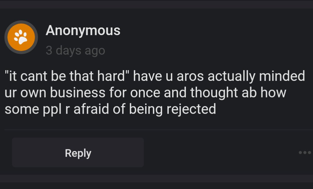 AnAromanticWho's tweet photo. // NEG// this account is NOT a place for non-aros to argue &amp; criticise us. Using the phrase "you aros" is disgusting &amp; generalising. Have YOU (anon) "for once thought about how" some aros don't know what romantic attraction feels like? Like you said: "Mind your own business." https://t.co/knolB9r1Xt