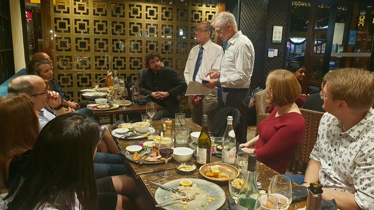 DrJordanBailey's tweet photo. Celebrating new APPS fellow Percy Wong at NSW get together. Awards committee member Colin Wellings attended to present the medal with some nice career highlights and personal anecdotes. Congratulations Percy! 🏅 🥳

@Plant_Pathogens #APPS2021conf #APPS2021 https://t.co/ghNAngKZ0q
