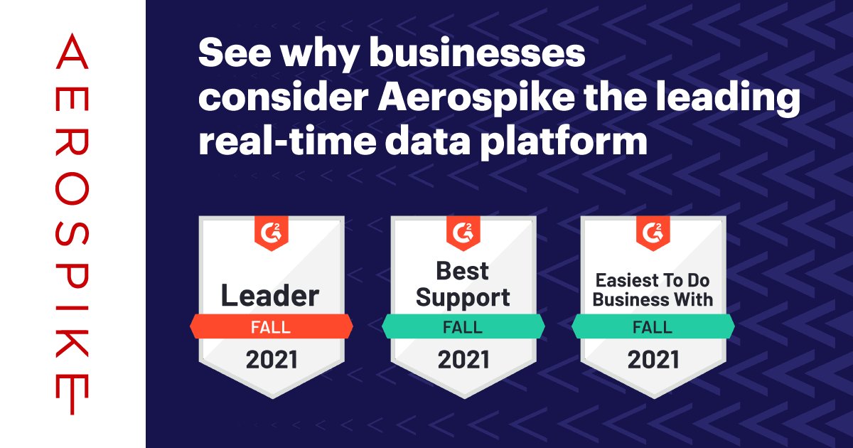 aerospikedb's tweet image. See why G2 rates Aerospike #1 for Data Replication: g2.com/reports/18356e… #Realtime #KeyValue #G2