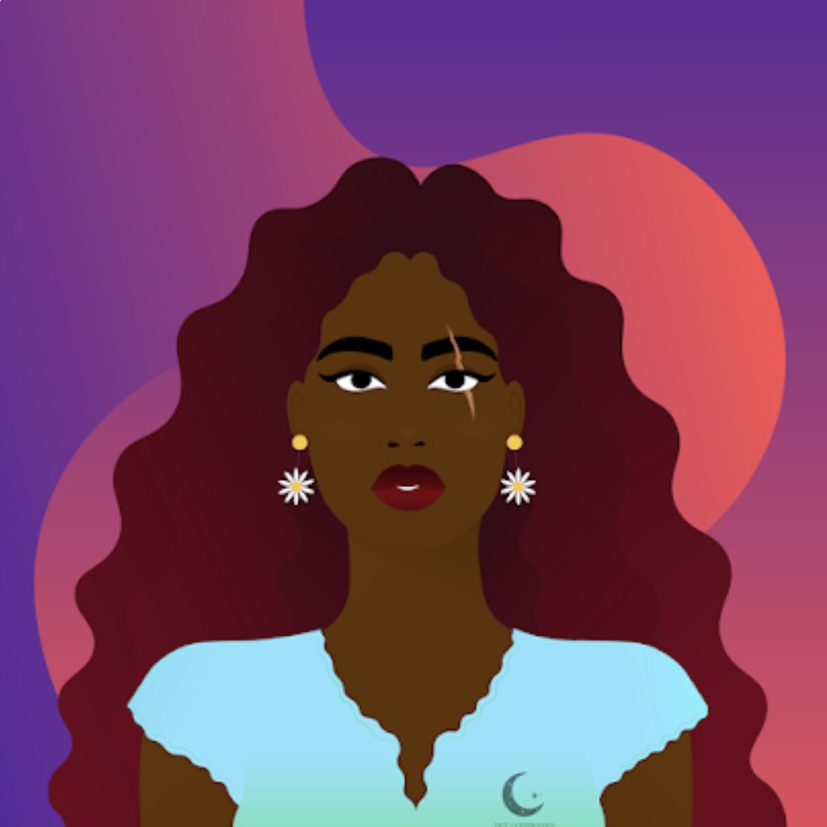 Love this nft project and I loooove sitting in the corner drawing on Thanksgiving. Here’s my entry for the <a href="/worldofwomennft/">world of women</a> derivative contest based on WoW 1731 #PioneerGoW #derivatives she’s a glowy!!