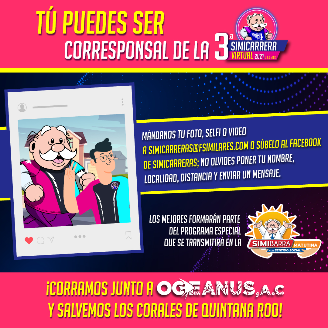 simicarreras's tweet photo. Platícanos como va tu recorrido de la 3.a #SimicarreraVirtual 2021. Checa la información en la imagen. https://t.co/jYkWxFuOmz
