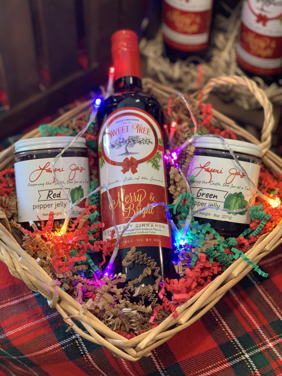 Paulk Vineyards (@paulkvineyards) on Twitter photo "We're dreaming of a white Christmas but if the white runs out, we'll drink the red." Anyone else? 🍷
Stop by our Tasting Room to pick up a bottle of our brand new Christmas red wine, Merry & Bright, along with other delicious gifts like <a href="/lauri_jos/">Lauri Jo's</a> pepper jelly. "We're dreaming of a white Christmas but if the white runs out, we'll drink the red." Anyone else? 🍷
Stop by our Tasting Room to pick up a bottle of our brand new Christmas red wine, Merry & Bright, along with other delicious gifts like <a href="/lauri_jos/">Lauri Jo's</a> pepper jelly.