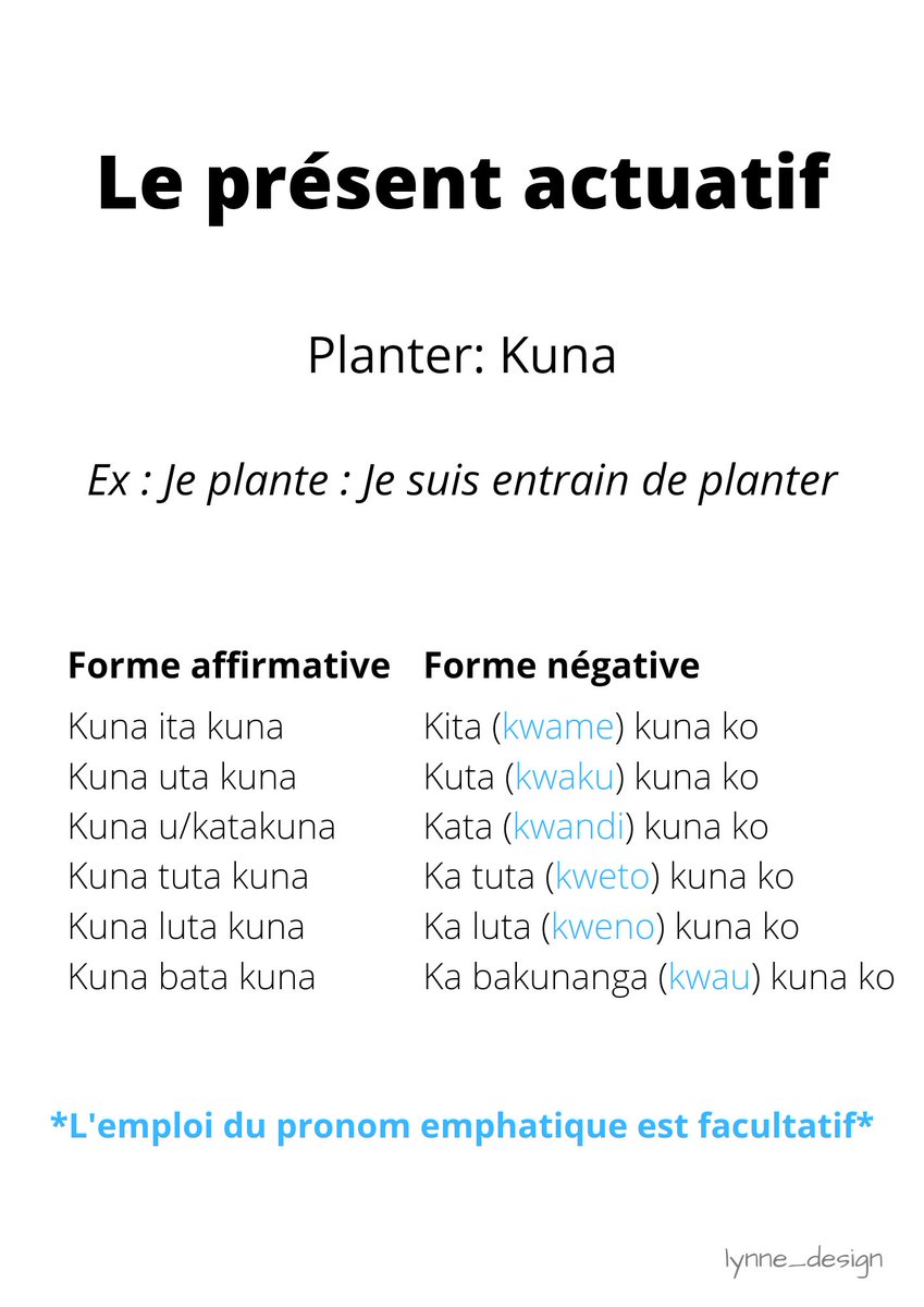 learnKikongo's tweet image. Le présent actuatif