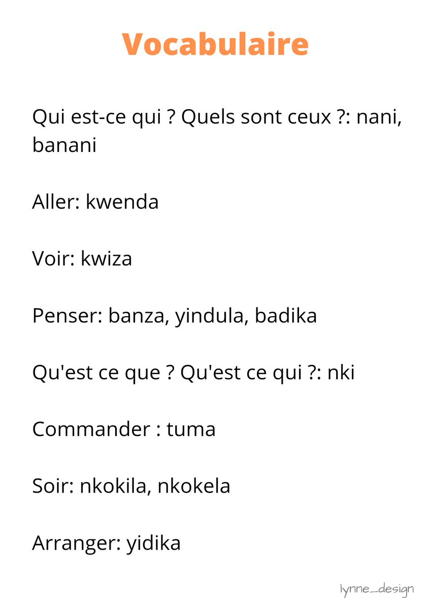 learnKikongo's tweet image. Vocabulaire