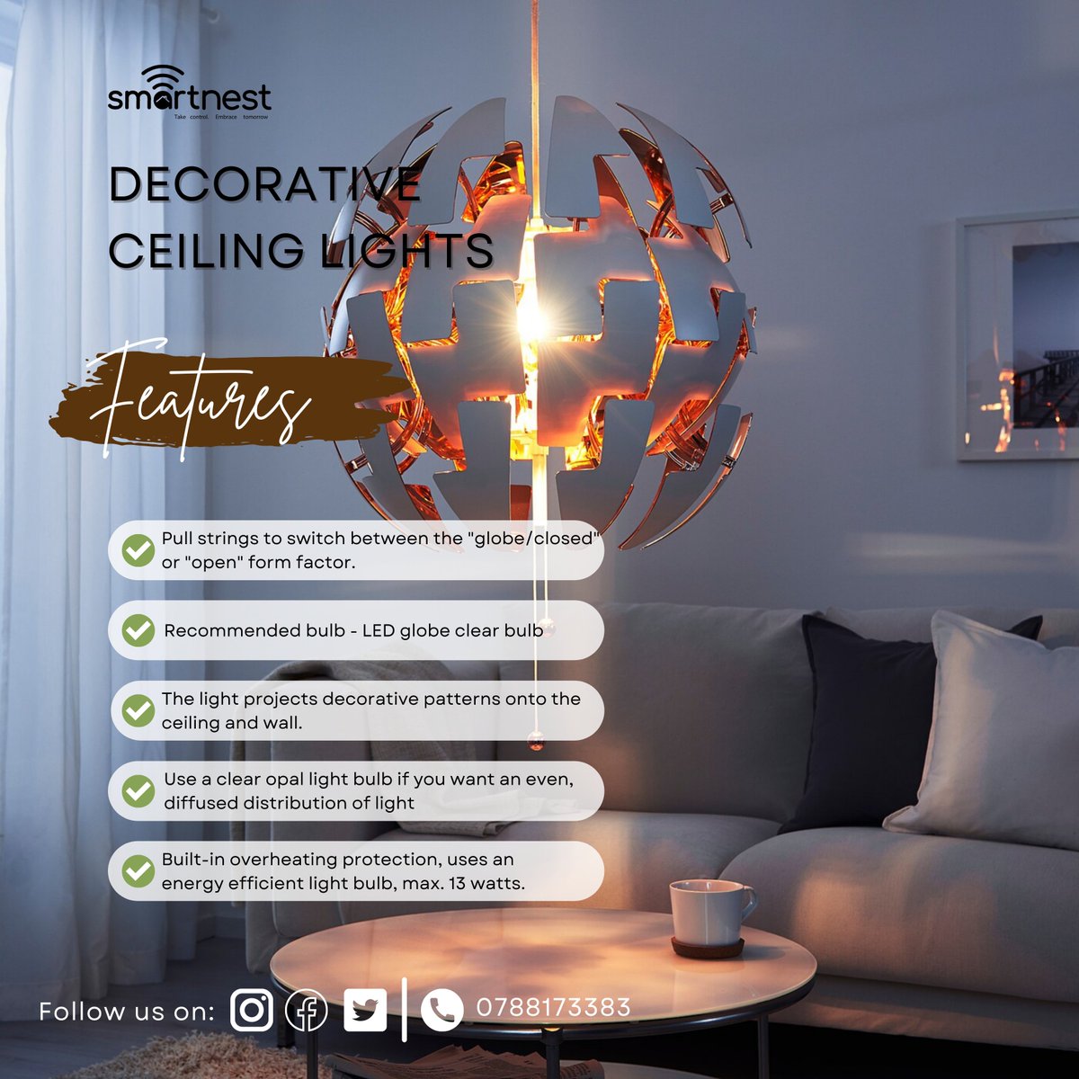 solowawa's tweet photo. Just here trying to convince you all to treat yourself to something that will make every day feel like a holiday. Plenty to choose from @SmartnestUg Sneak peak into our products #smarthomes #smartsecurity #googlehomes #pendantlights https://t.co/kCxrZbeyWO