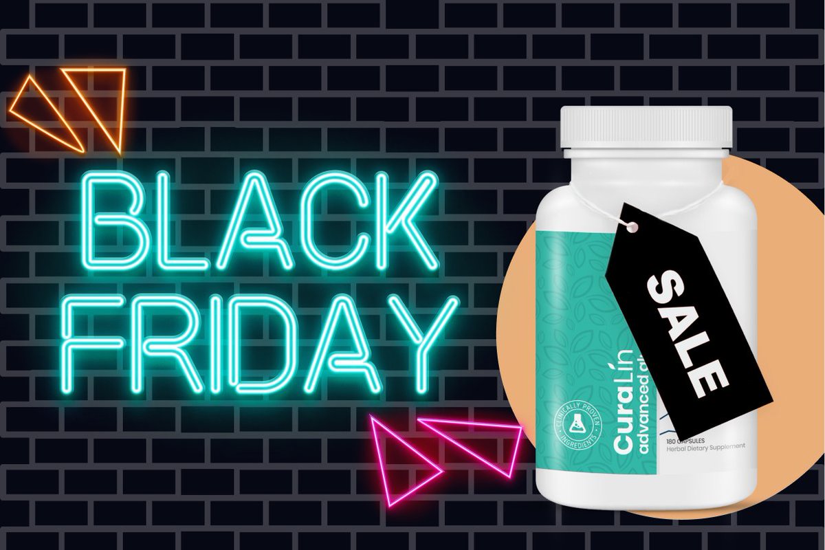 CuraLife's tweet photo. It’s Black Friday!!!
You know what that means…
You save big on CuraLin by ordering right now.
But the clock is ticking.
https://t.co/lkoyvP4Gy5 https://t.co/BXsXP2MTXe