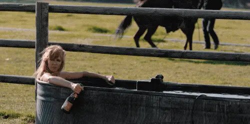 SavesTheRanch's tweet photo. Some days ya just gotta soak in the water trough and drink a bottle of champagne https://t.co/LG3sGecqwQ