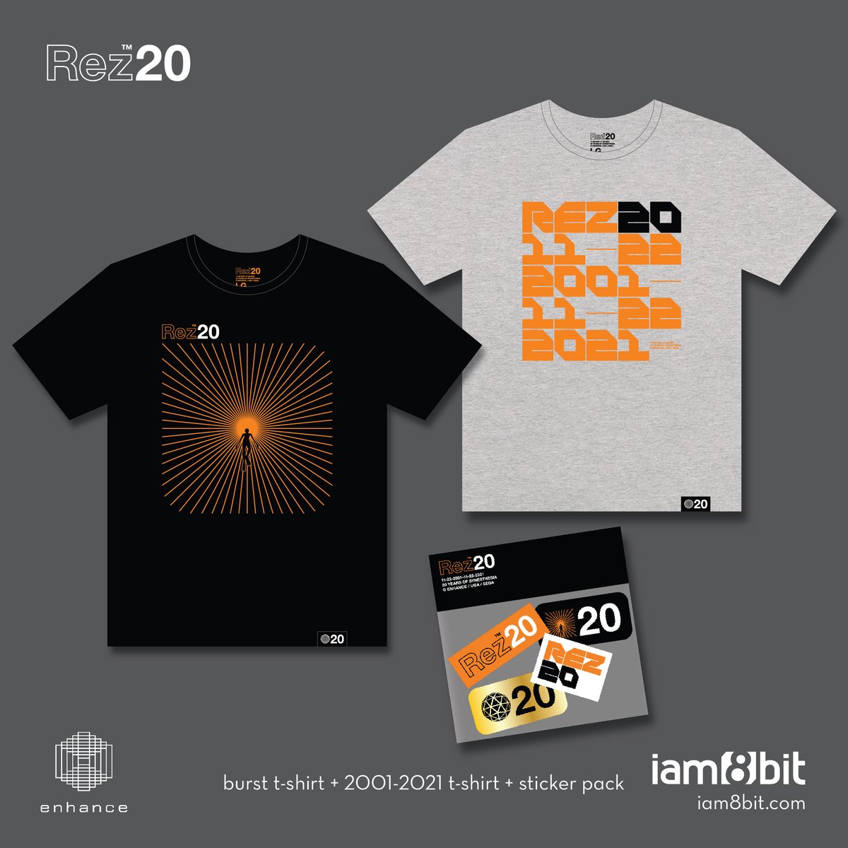 enhance_exp's tweet photo. Rez fans, you can now preorder the #Rez20 Anniversary merch via @iam8bit! Just in case you missed it, we celebrated 20 years of Rez this week and @CorySchmitz has created this special line of commemorative merch! 🧡

🛒 Preorder NOW: https://t.co/vESwsr4eTl https://t.co/tn8Nr01BTW