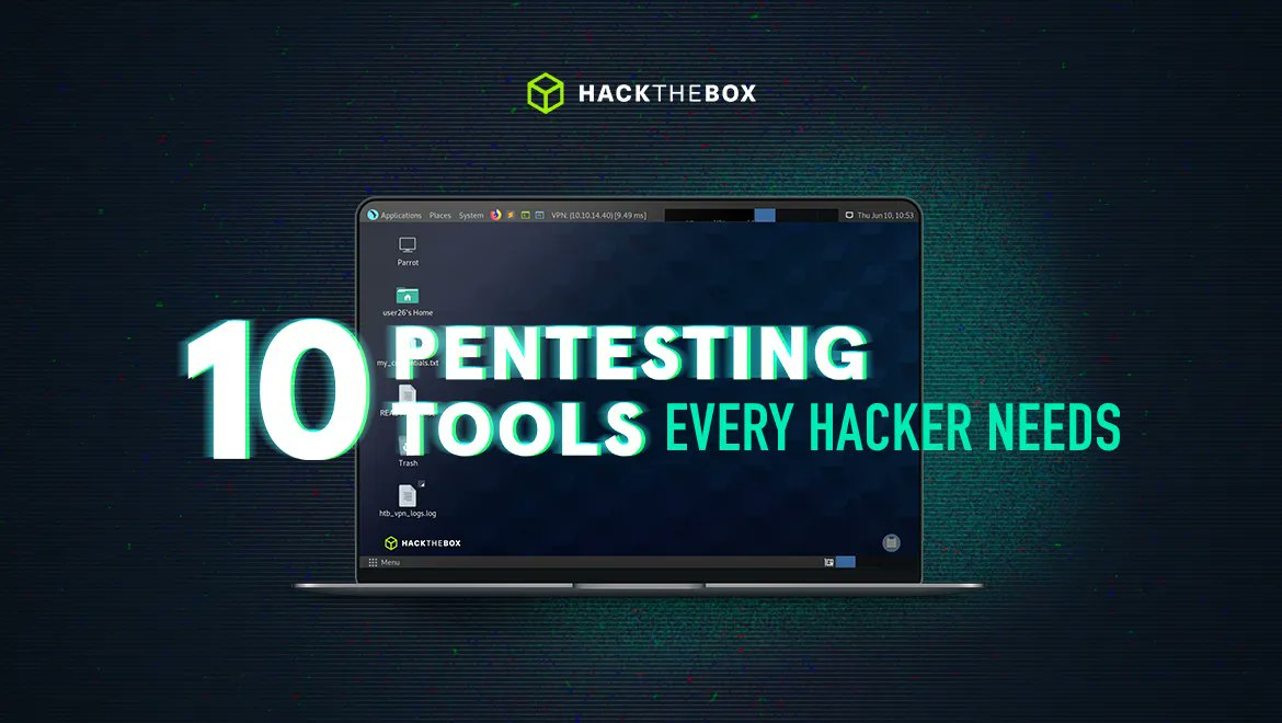 hackthebox_eu's tweet photo. 🧰  Tools, tools, and again tools!
If you starting your journey into #pentesting you really need to know the must-haves 🤓
Discover the 10 tools every #hacker needs... And that can be found on @ParrotSec: https://t.co/56TwlitNrj
#HackTheBox #CyberSecurity #Hacking #Pwnbox https://t.co/zYWTEU3vrl