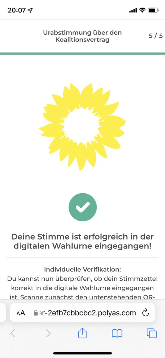 Gerade erfolgreich an der digitalen Urabstimmung zum Koalitionsvertrag teilgenommen. #DigitaleVerwaltung #Beteiligung #Abgestimmt