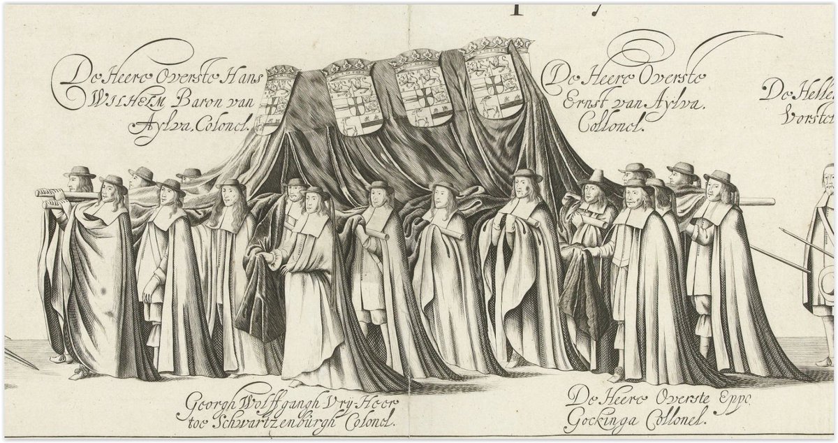 aabuwalda's tweet photo. Portrettenserie #lijkstatie stadhouder Willem Frederik in 1664: (96) - Feye van #Heemstra (1630-1690).
Hij was kapitein en woonde op Heemstra State te Oenkerk met Tjits van #Aysma.
In totaal dragen 32 kapiteins, 2 luitenants en 4 vaandrigs de doodskist.
https://t.co/pLhL6j5k3p https://t.co/SwEBnHKca5